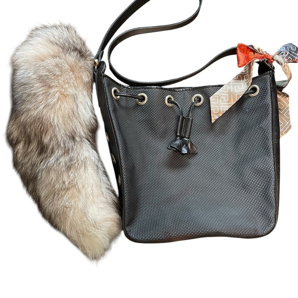 Yves Saint Laurent bucket handbag with Faux Fur Accent
